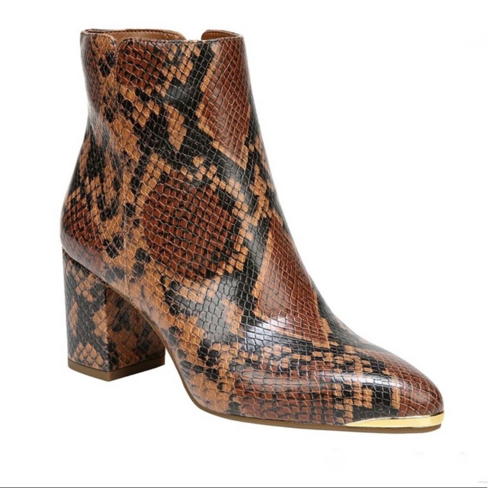 Franco Sarto Bianco Snake Zippered Boot